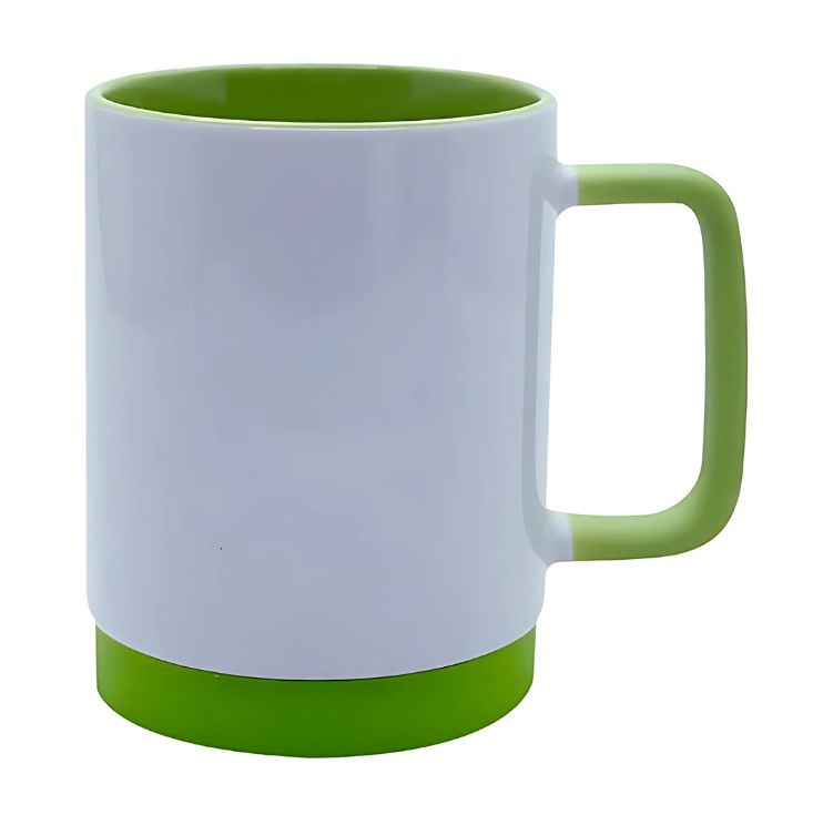 Caneca com Base de Silicone e Detalhes Coloridos