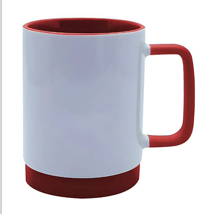 Caneca com Base de Silicone e Detalhes Coloridos