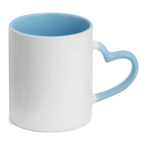 Caneca Colorida com Alça de Coração Personalizada – Várias cores