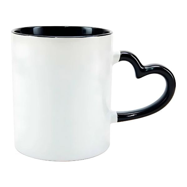 Caneca Colorida com Alça de Coração Personalizada – Várias cores