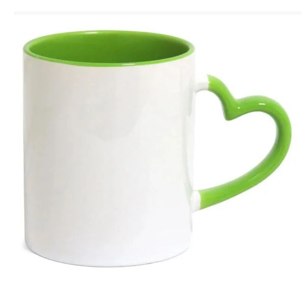Caneca Colorida com Alça de Coração Personalizada – Várias cores