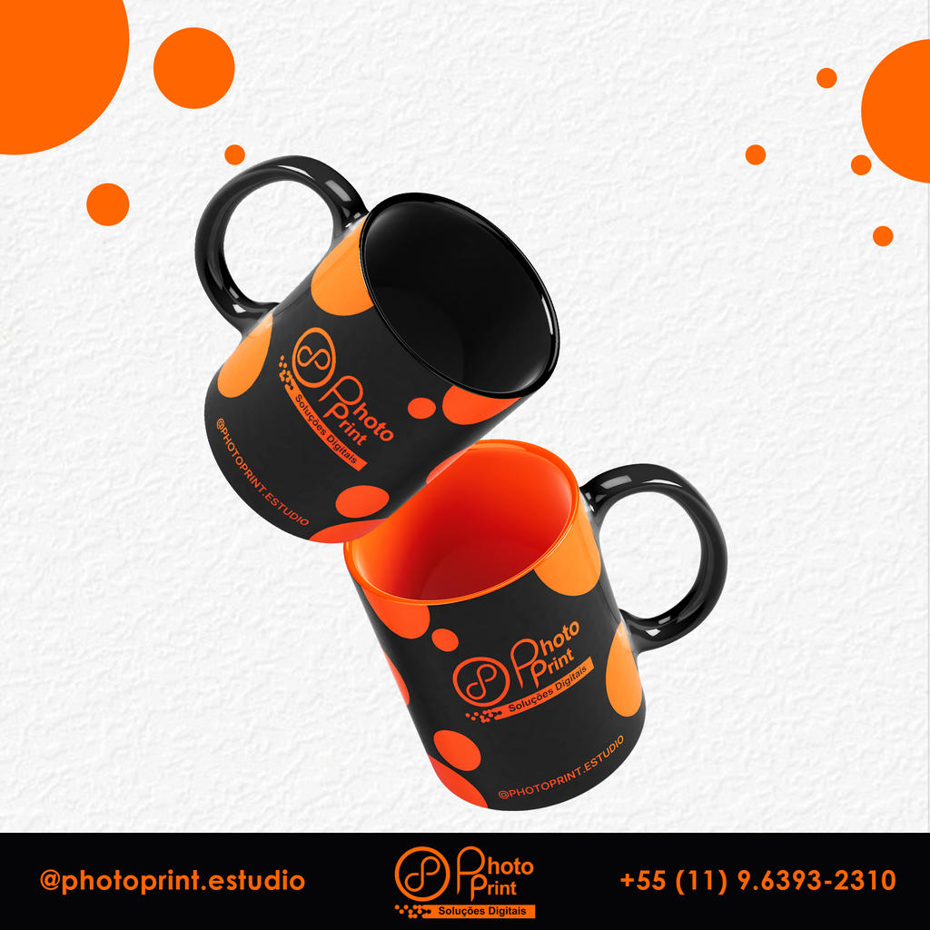 Caneca Personalizada Interior e Alça Colorida