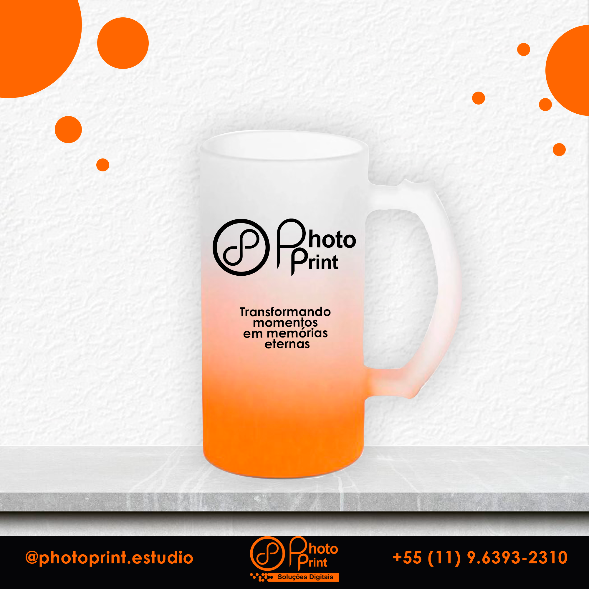 Caneca de Chopp Jateada Degradê Personalizada – Várias cores