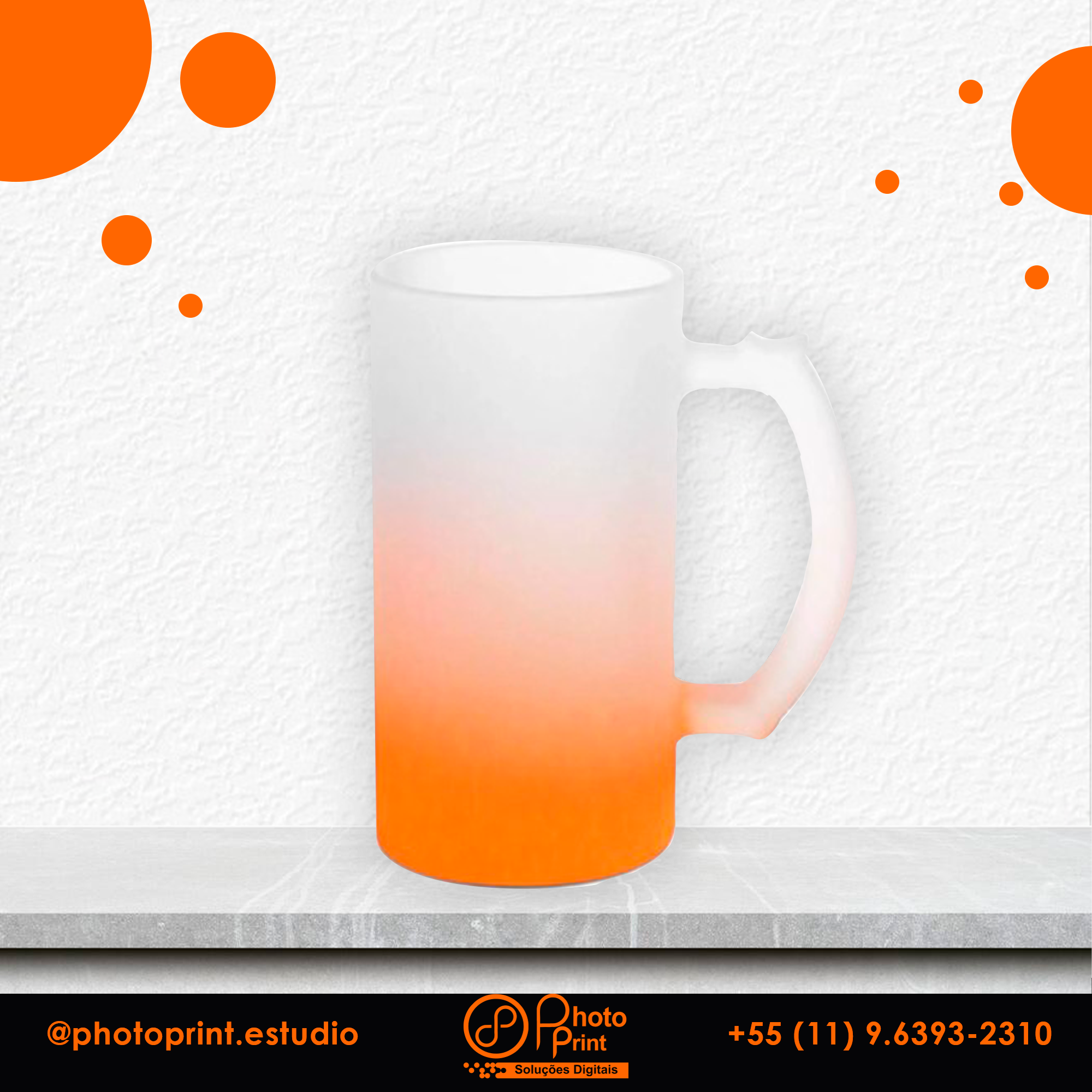 Caneca de Chopp Jateada Degradê Personalizada – Várias cores