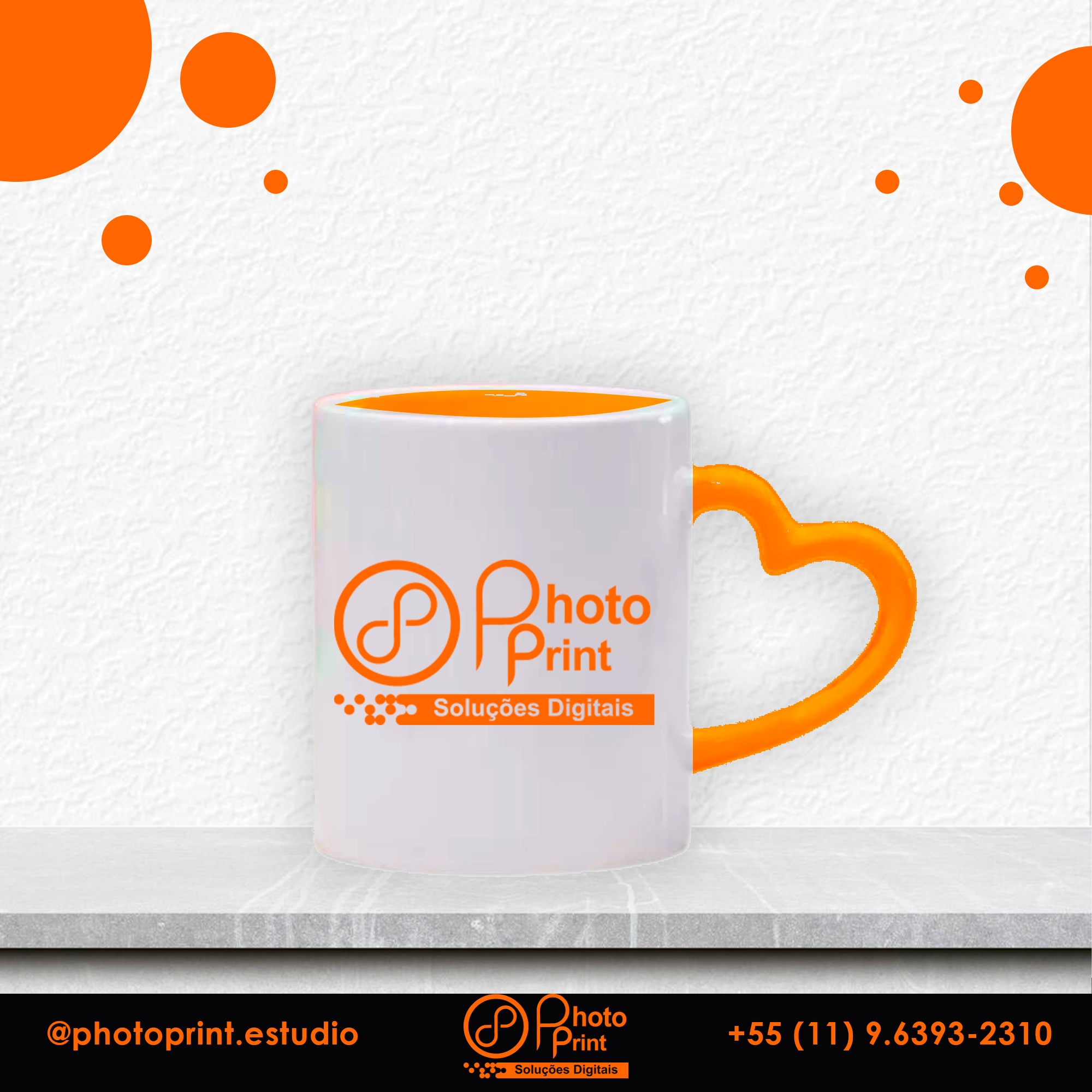 Caneca Colorida com Alça de Coração Personalizada – Várias cores