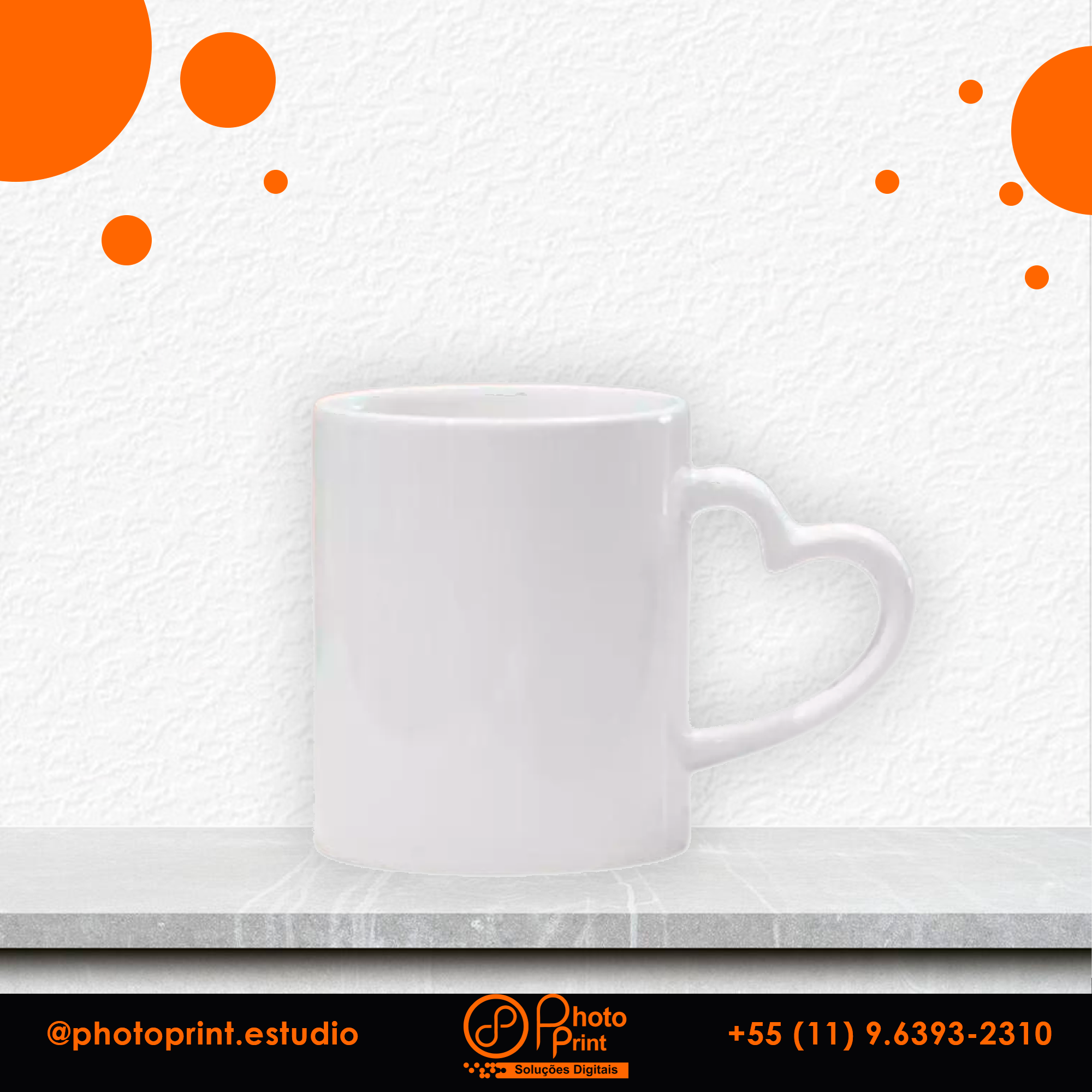 Caneca Colorida com Alça de Coração Personalizada – Várias cores