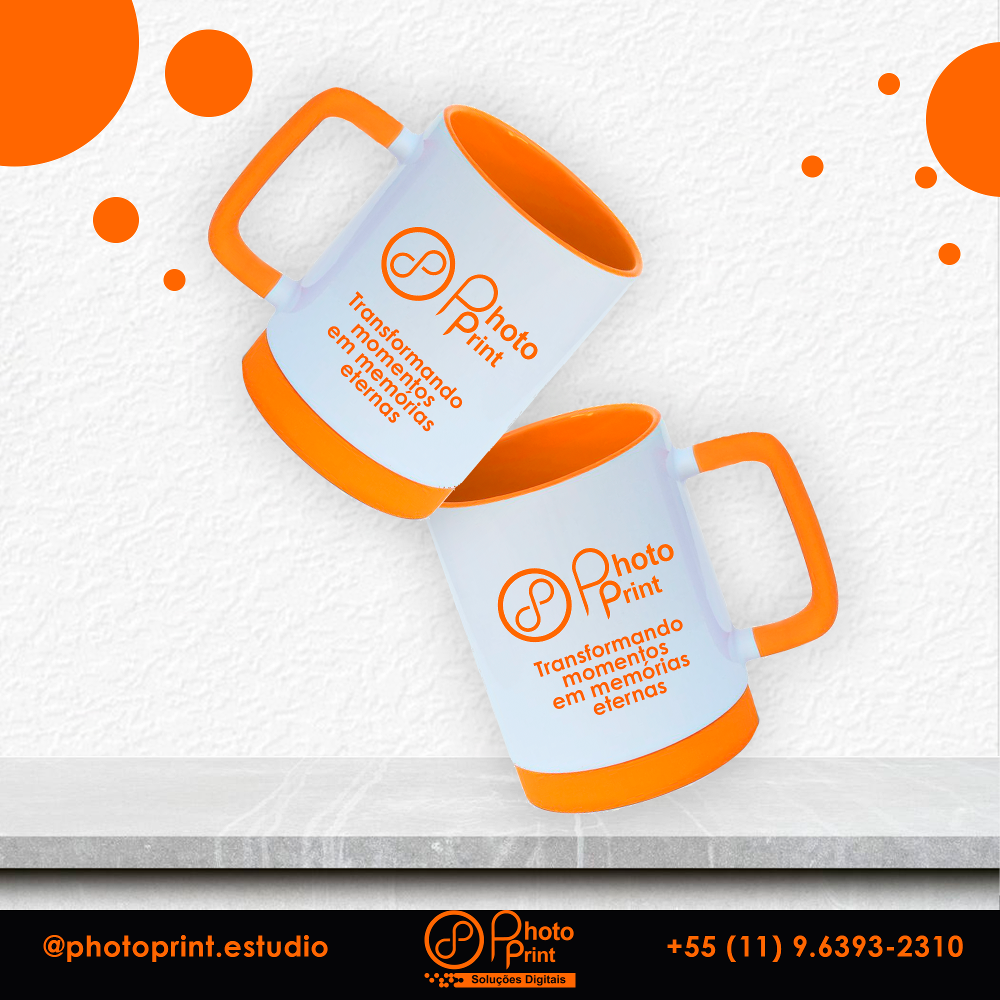 Caneca com Base de Silicone e Detalhes Coloridos