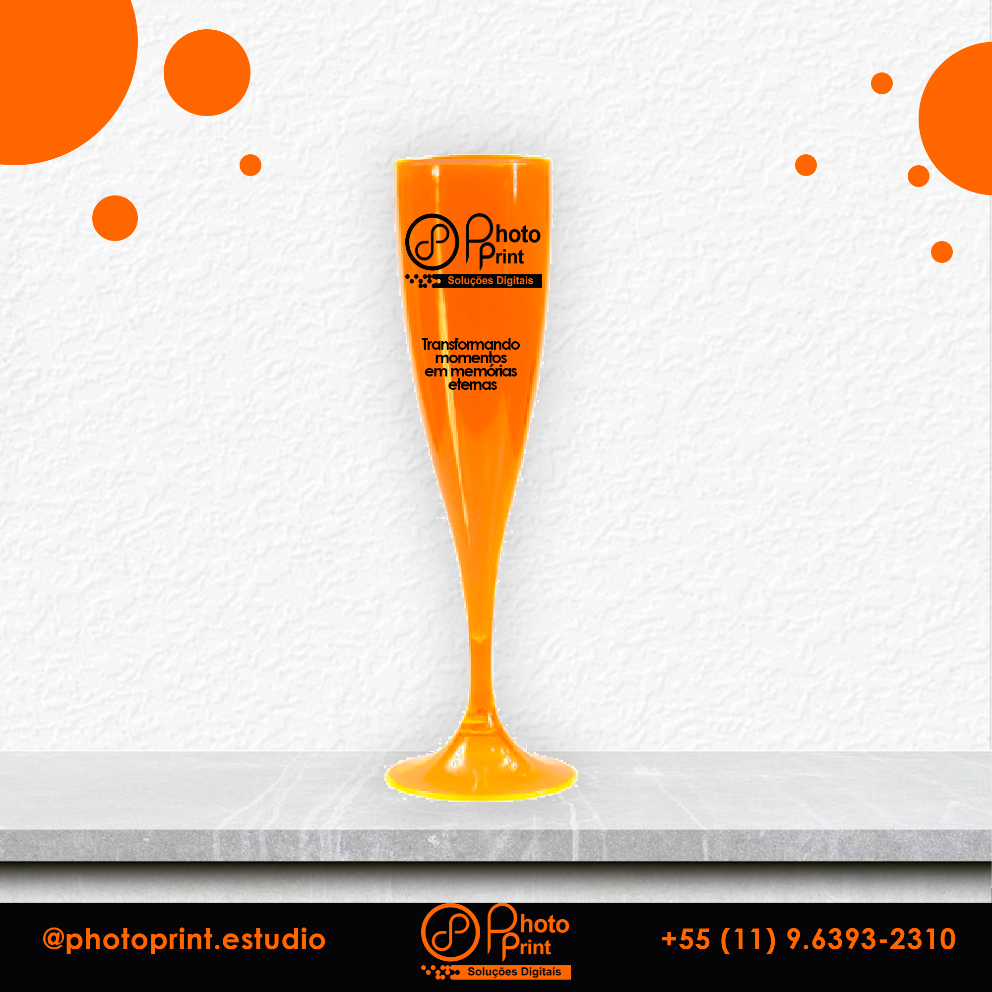 Taça de Champanhe Personalizada em Cor Sólida
