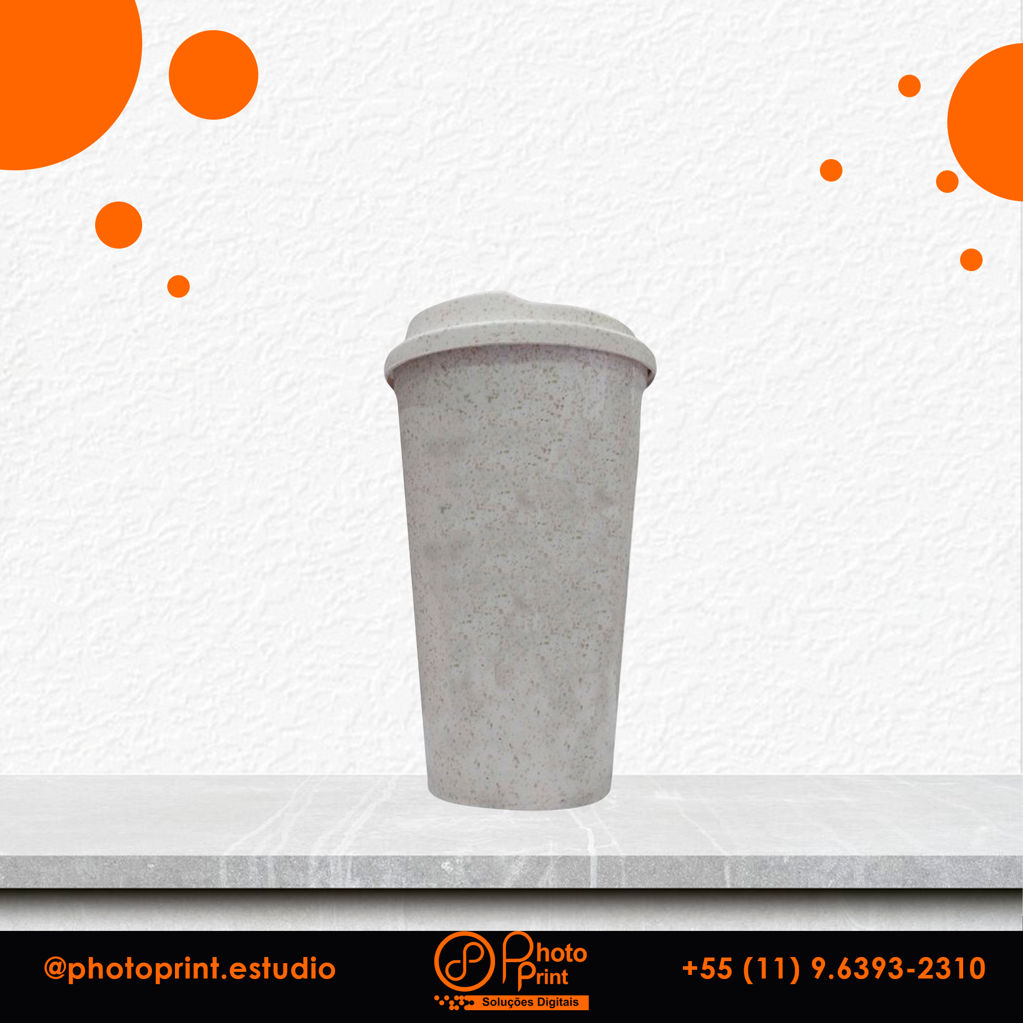 Copo de Café Ecológico Fibra de Bambu Personalizado 550ml – Várias cores