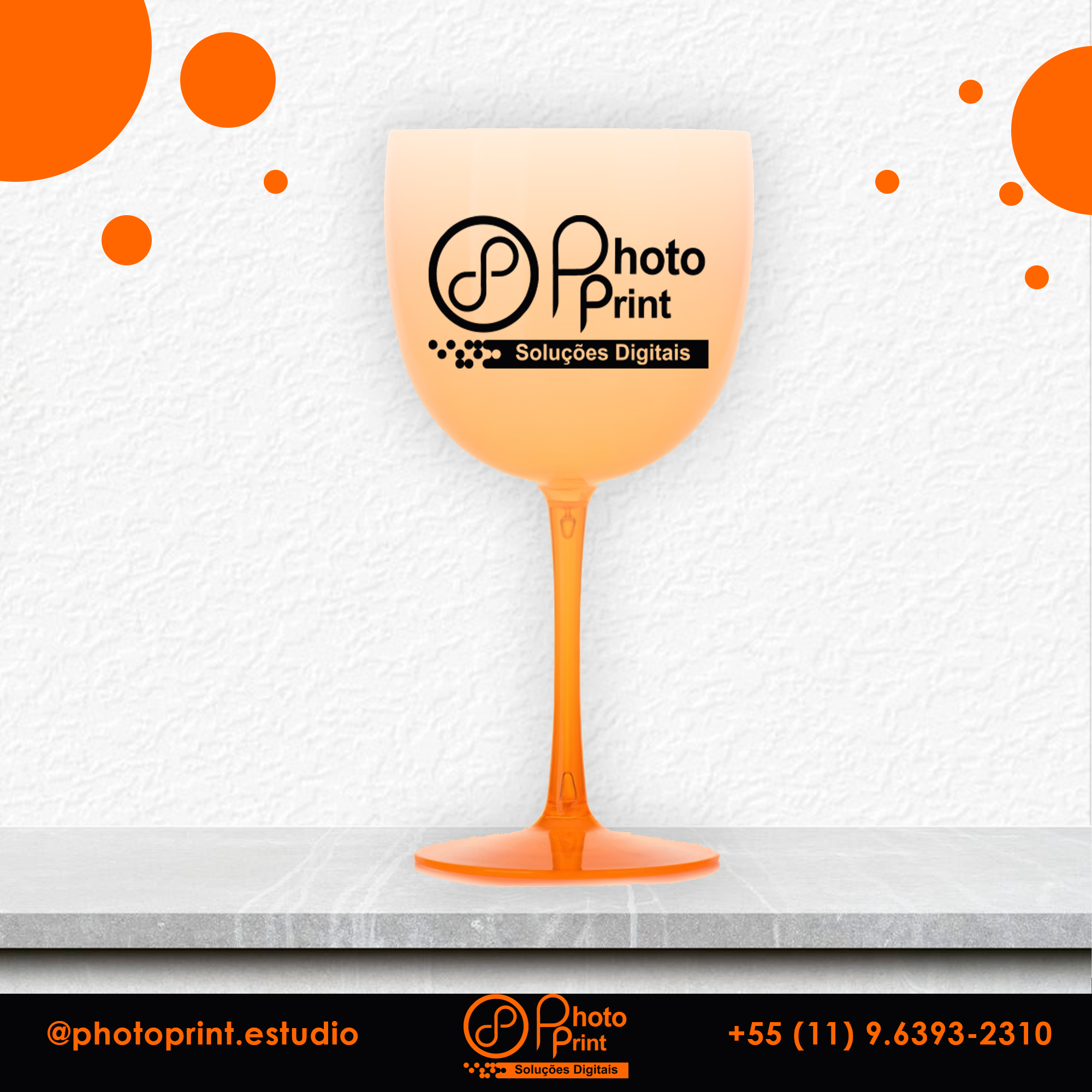 Taça de Gin Acrílica Degradê Personalizada | Diversas Cores